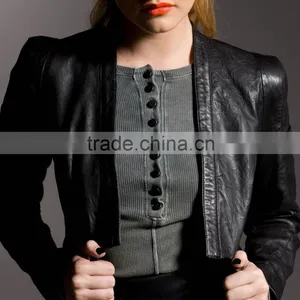 Ladies Sheep Skin Leather Jacket thumbnail-1