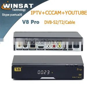 2015download Free Mobile Games V8 Pro HD Free to Air DVB-S2+T2+Cable Satellite TV Receiver Support IPTV CCCAM for SKY UK thumbnail-1