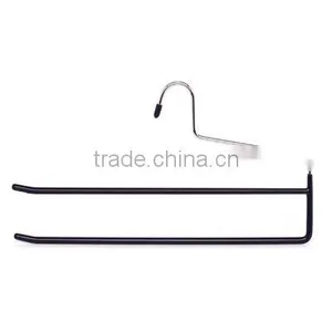 The HEAD 2 Open Tier Non-slip Pant Hanger With Black/green/red Rubber Paint Printed , Trouser Hanger,made in China thumbnail-1