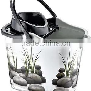 Plastic Cleaning Bucket Very Good Design With Plastic Handle With Its Squeezer and 4 Wheels Under thumbnail-2