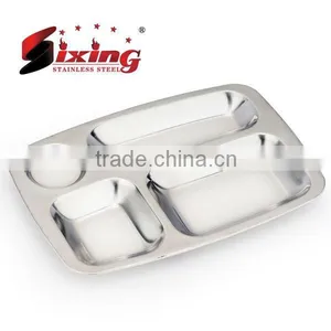 Stainless Steel School Canteen Meal Tray / Fast Food Dish / Dinner Plate / Dinner Dishes thumbnail-1