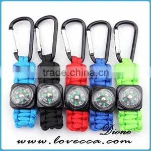 Woven Paracord Lanyard Keychain Outdoor Survival 7 Strand Flintstore Paracord Parachute Cord Lanyard Keyring Carabiner Hook Kits thumbnail-6
