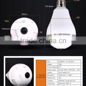 New Resolution Wireless Hidden Camera Smart Wifi Fisheye Bulb Camera thumbnail-4