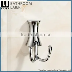 Direct Marketing Factory Zinc Alloy And Wood Chrome Finishing Bathroom Accessories Wall Mounted Double Robe Hook thumbnail-4