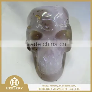 Excellent Handcraft Wholesale Natural Amethyst Crystal Skull With Geode All by Hand Carve Best Gift to Friends thumbnail-1