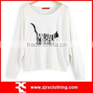 Womens Long Sleeve Cotton T-shirt With Custom Ink Print Design thumbnail-1