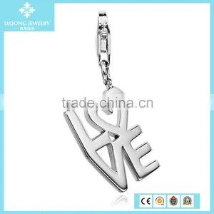 Wholesale Love Charm Pendant for Couple in Sterling Silver thumbnail-1