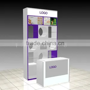 Elegant Wooden Cosmetic Store Wall Display Shelf and Showcase for Sale thumbnail-1