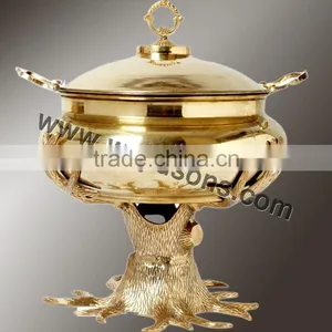 Brass Rounded Base Chafing Dish for Sale | Party Used Chafing Dish | 2015 Wholesale Chafing Dish thumbnail-1