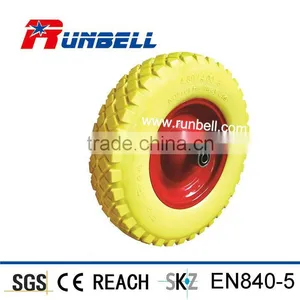 16 Inch PU Foam WheelBarrow 4.00-8 Tyre Wheel With Metal Rim thumbnail-1