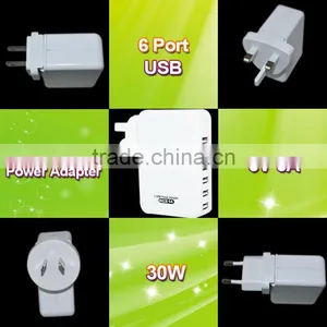 Portable Usb 1 2 3 4 5 6 7 8port USB AC Power Multi Adapter Travel Wall Charger US EU UK AU Plug 10W 30W 35W 5V 2A 3.1A 4A 6A 7A thumbnail-1