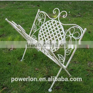 Antique White Foldable Metal Book Disply Rack PL08-6430 thumbnail-1