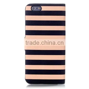 Stripe Flip Wallet Leather Case, Smart Phone Leather Case for IPhone6 thumbnail-5