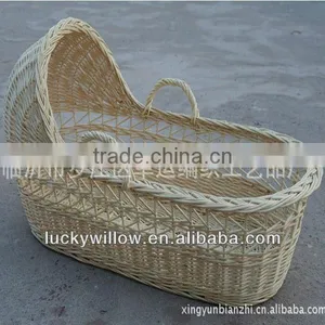 Factory Supply Eco-friendly 100%handmade Bassinet Wicker Baby Basket thumbnail-3