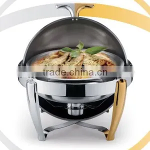Wholesale Round Stainless Steel Roll Top Chafing Dish thumbnail-1