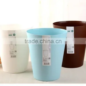 Pure Color Plastic Round Trash Can /ash-bin/plastic Waste Container for Home Use thumbnail-2
