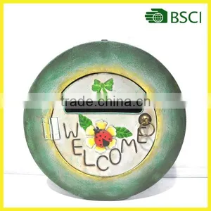 Outdoor Handmade Round Metal Mailbox Wall Decor for Home Decoration thumbnail-1