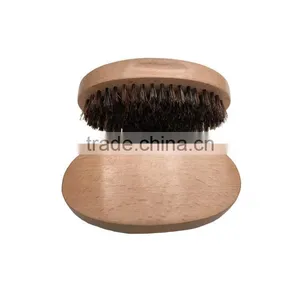 Boar Bristle Brush, Oval Beech Brush, Male Special Beard Brush, Can Engrave Logo thumbnail-1