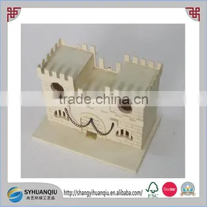 Handmade Mini Wooden Castle Toy CN thumbnail-1