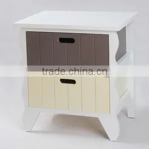 Tall White Painted and Small Drawers Wooden Storage Cabinet thumbnail-1
