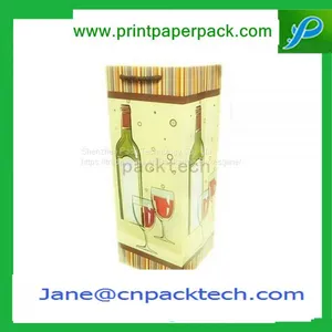 Custom Lucury Paper Bag Gift Packaging Bag Packing Carrier Promotional Glass Wine Bag thumbnail-1