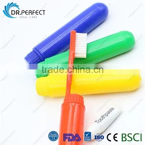 2017 New Arrival Travel Toothbrush With Toothpaste Plastic Tube Packing Portable Toothbrush thumbnail-1