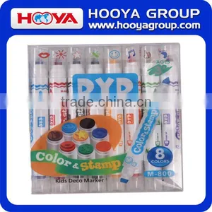 8pcs Pack Expression Stamper Markers Kids DIY Stamp Markers Watercolor Pen for School Supplies thumbnail-3