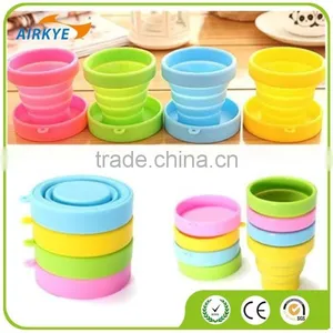 The Silicone Collapsible Outdoor Folding Cup Retractable Drinking Water Cup thumbnail-1