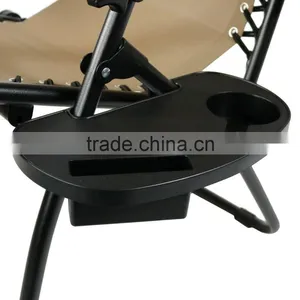 Patio Durable Beige Folding Soft Zero Gravity Chair With Cup Holder thumbnail-5