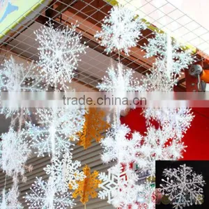 Cheap 3pcs 11 15 18 22cm Plastic New Classic White Snowflake Ornaments Christmas Holiday Party Home Decoration thumbnail-1