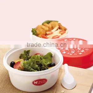 Hot Sale Double Layers Round Plastic Lunch Box thumbnail-2