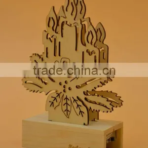 2015 Newest Top Quality Wooden Christmas Decor Gift With Light thumbnail-1