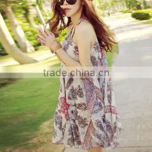 2016 New Summer Women Short Strapless Shoulder Beachwear Bohemia Dress thumbnail-1