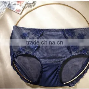Wholesale Woman Transparent Lace Underwear Embroidered Sexy Girl Panty thumbnail-3