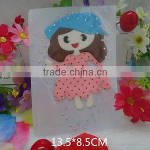 2016 Hot Sale Cute Lively Custom Heat Transfer Label Sticker With Diamond thumbnail-1