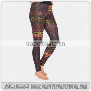 Sublimated High Waist Leggings Custom Ladies Sexy Fitness Pants Slim Fit Yoga Shorts thumbnail-5