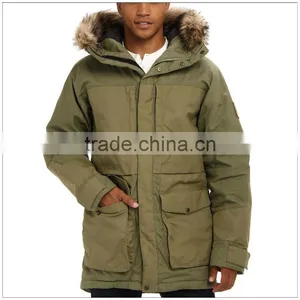 Insulated Long Durable Winter Green Parka for Men thumbnail-1