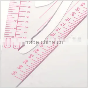 Kearing Triangular Plastic Scale Rulers 1/3 &1/4 &1/5 Sanwich Line Scale With a Protractor for Fashion Designing #8345 thumbnail-2