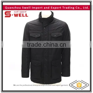 Black Lightweight Cool Winter Quilted Mens Windbreaker Jacket thumbnail-1