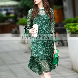 Feeling Girl Dress African Print Designs Pakistani Chiffon Dress thumbnail-1