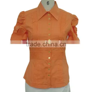 Cotton Spandex Ladies Blouse With Fashion Design thumbnail-1