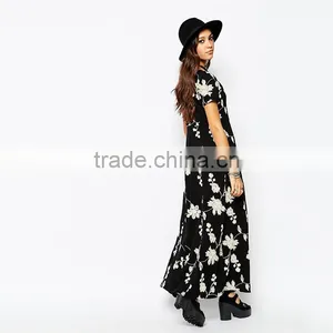 New Products for 2015 Middle Aged Women Fashion Long Summer Dress thumbnail-2