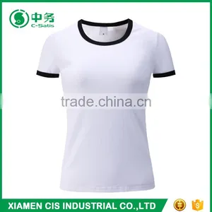 2017 Latest Fashion Summer 100% Cotton Slim Fit Round Neck Women Blank T Shirt thumbnail-5