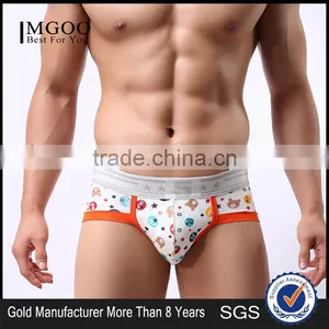 MGOO High Quality Cartoon Print Your Brand Brief Boxer For Man Silver Band Erotic Lingrie St06 thumbnail-1