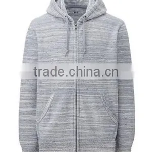 High Quality Custom Plain Hood Zipper Up Cotton Sweatshirt Coat thumbnail-2