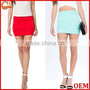 2015 High Quality Fashion Elastic Banded Mini Skirt Ladies Short Skirt thumbnail-1