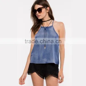 Hot Sell Latest Design Sleeveless Fashion Casual Ladies Blouse for Wholesale 2017 thumbnail-5