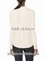 Simple Style Chiffon Wihte V Neck no Collar 7 Sleeve Women Casual Blouse thumbnail-2