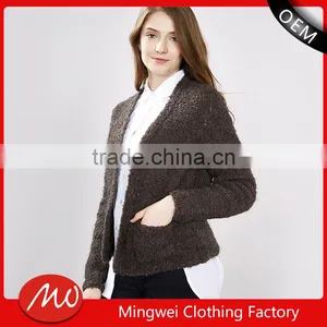 2017 Latest European Style Ladies Handmade Knitting Sweater Cardigan for Wholesale thumbnail-1