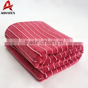 100 Polyester Warm Stripe Yarn Dyed Flannel Fleece Blanket thumbnail-1